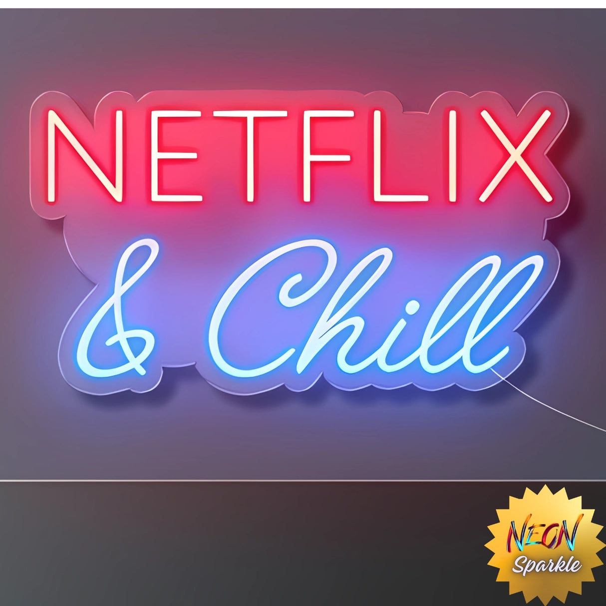 Netflix & Chill Neon Light Sign - LED Wall Decor by Neon Sparkle