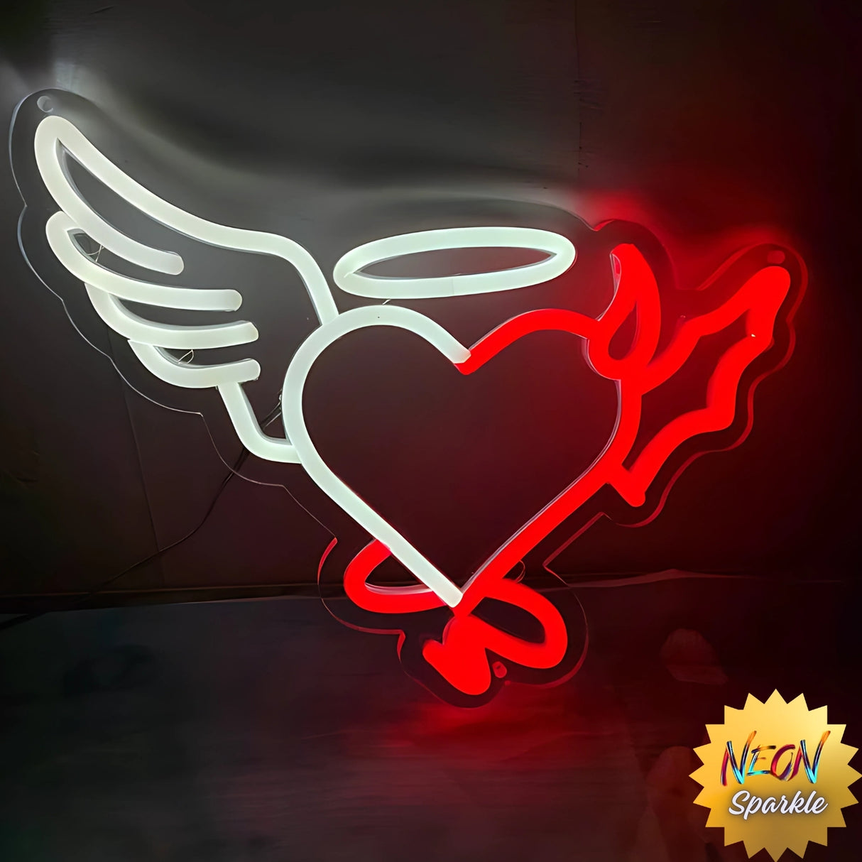 Angel & Devil Neon Sign - Dual LED Wall Light by Neon Sparkle