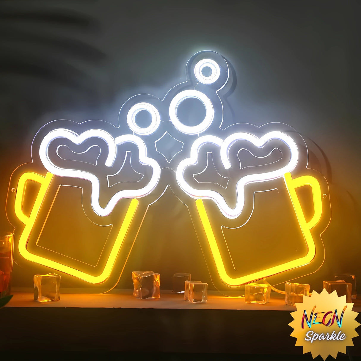 Beer Glasses Neon Sign - LED Bar Wall Light by Neon Sparkle