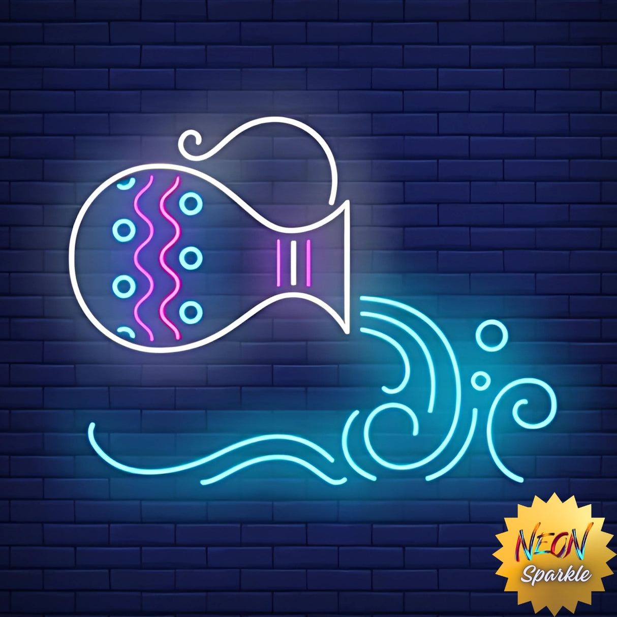 Aquarius Neon Sign - Zodiac LED Wall Light Decor by Neon Sparkle