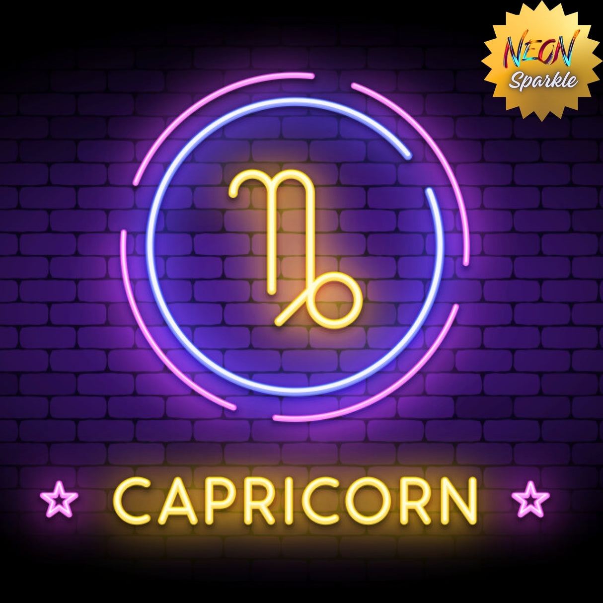 Capricorn Neon Sign - Zodiac Wall Light by Neon Sparkle
