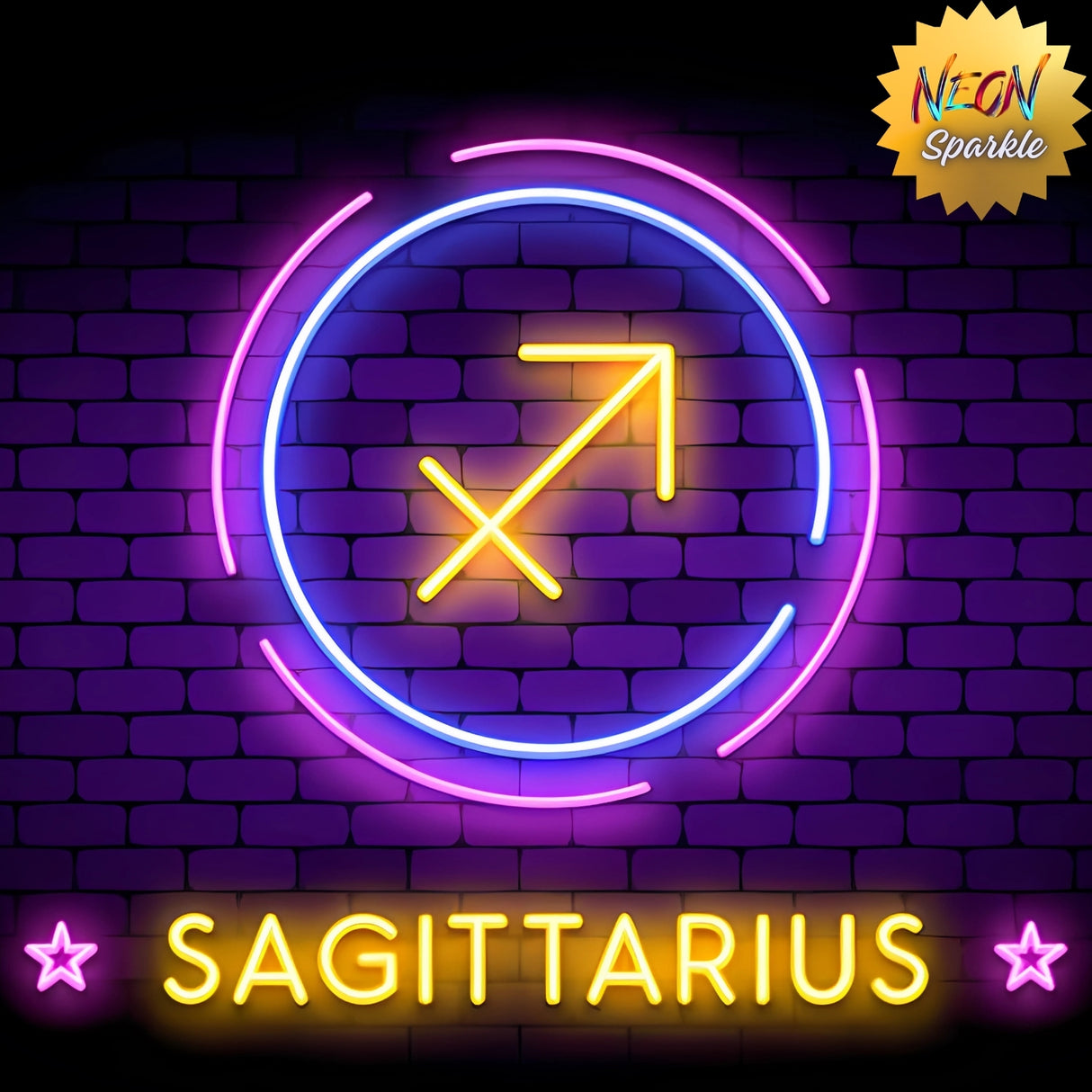 Sagittarius Neon Sign - Zodiac LED Wall Light by Neon Sparkle
