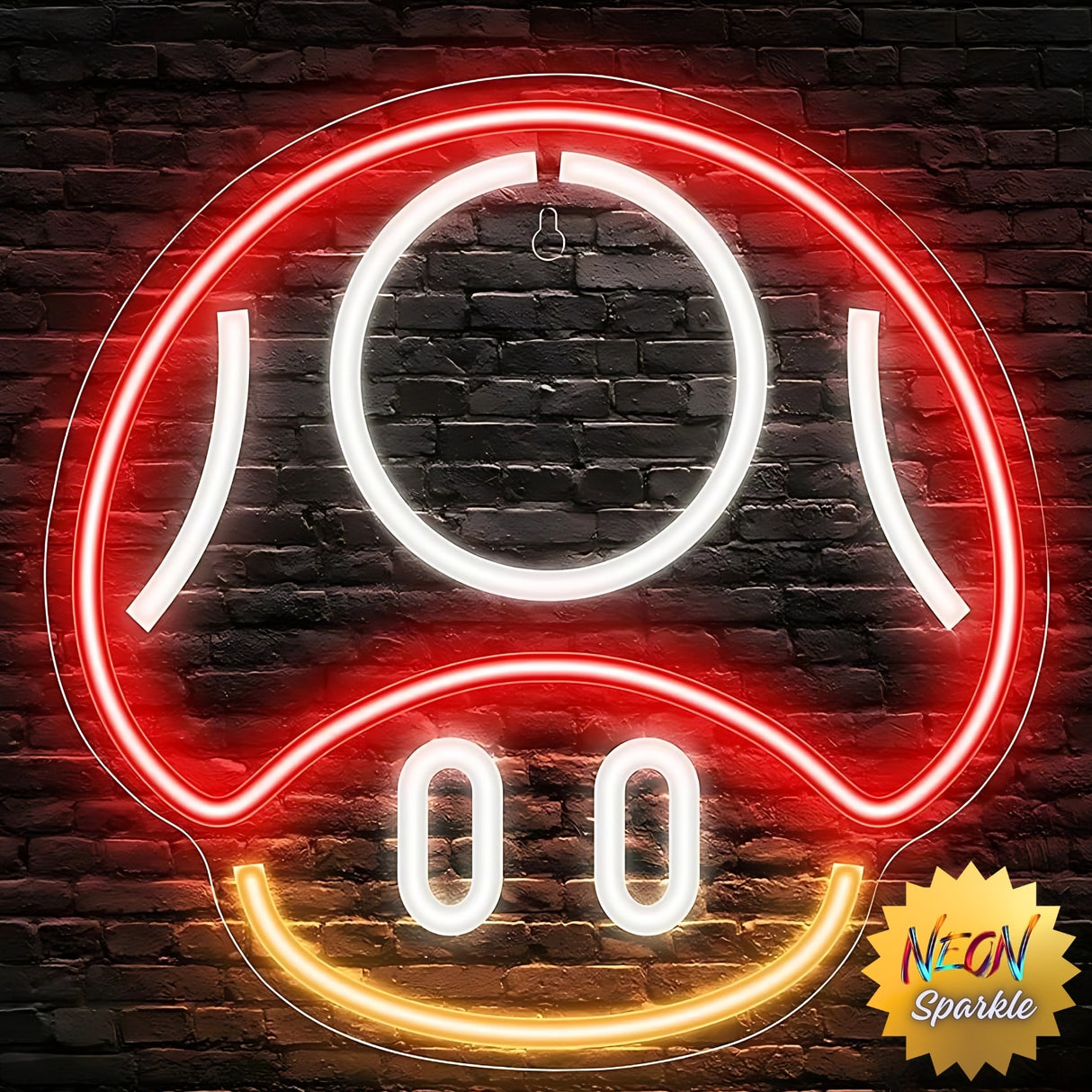Mario Mushroom Neon Sign by Neon Sparkle - LED Light for Gamer Decor