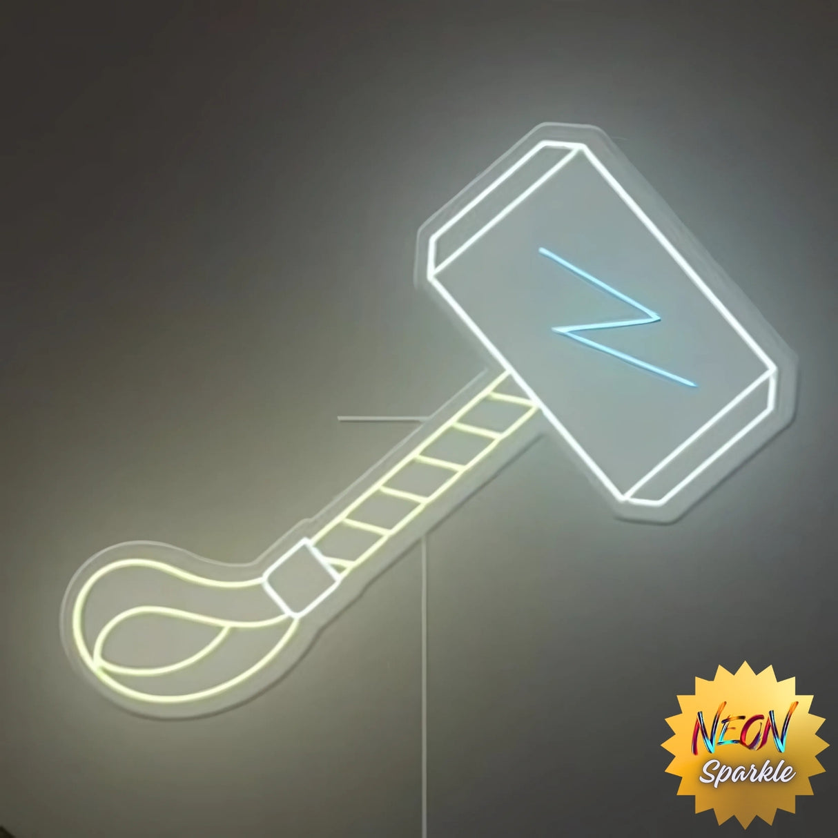 Thor Hammer Neon Sign by Neon Sparkle - LED Wall Light for Marvel Fans