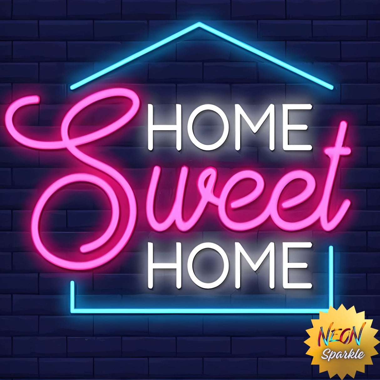 Home Sweet Home Neon Light Sign - Warm LED Wall Decor by Neon Sparkle