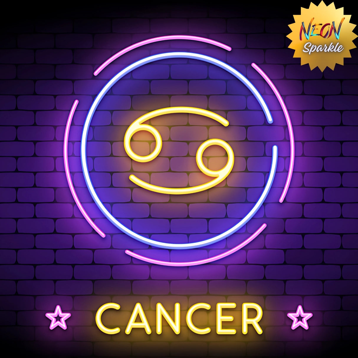 Cancer Neon Sign - Zodiac LED Wall Light by Neon Sparkle