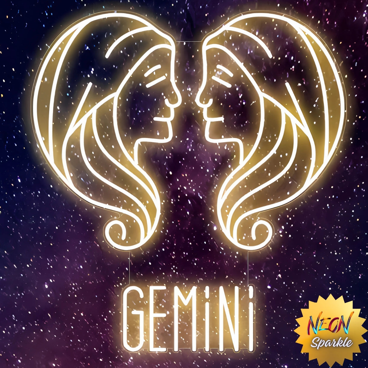 Gemini Neon Sign - Dual Zodiac LED Wall Light by Neon Sparkle