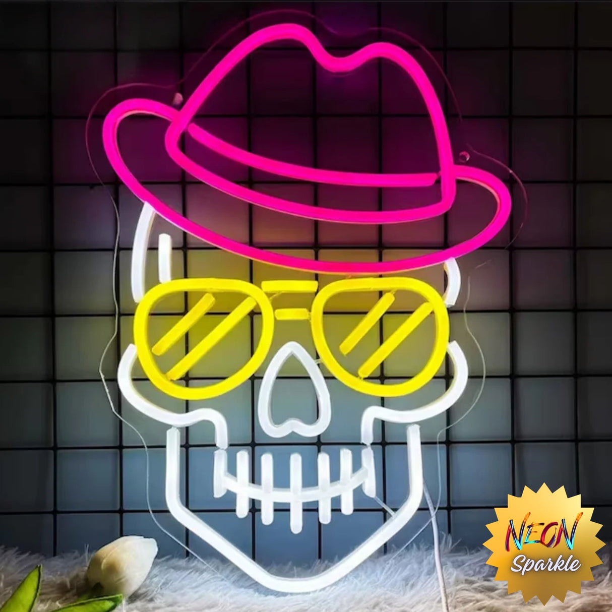 Skull Neon Sign - Bold LED Wall Art Light by Neon Sparkle