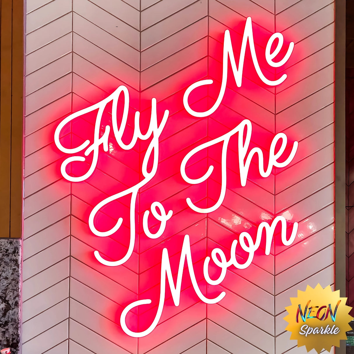 Fly Me To The Moon Neon Sign – Dreamy LED Wall Art by Neon Sparkle