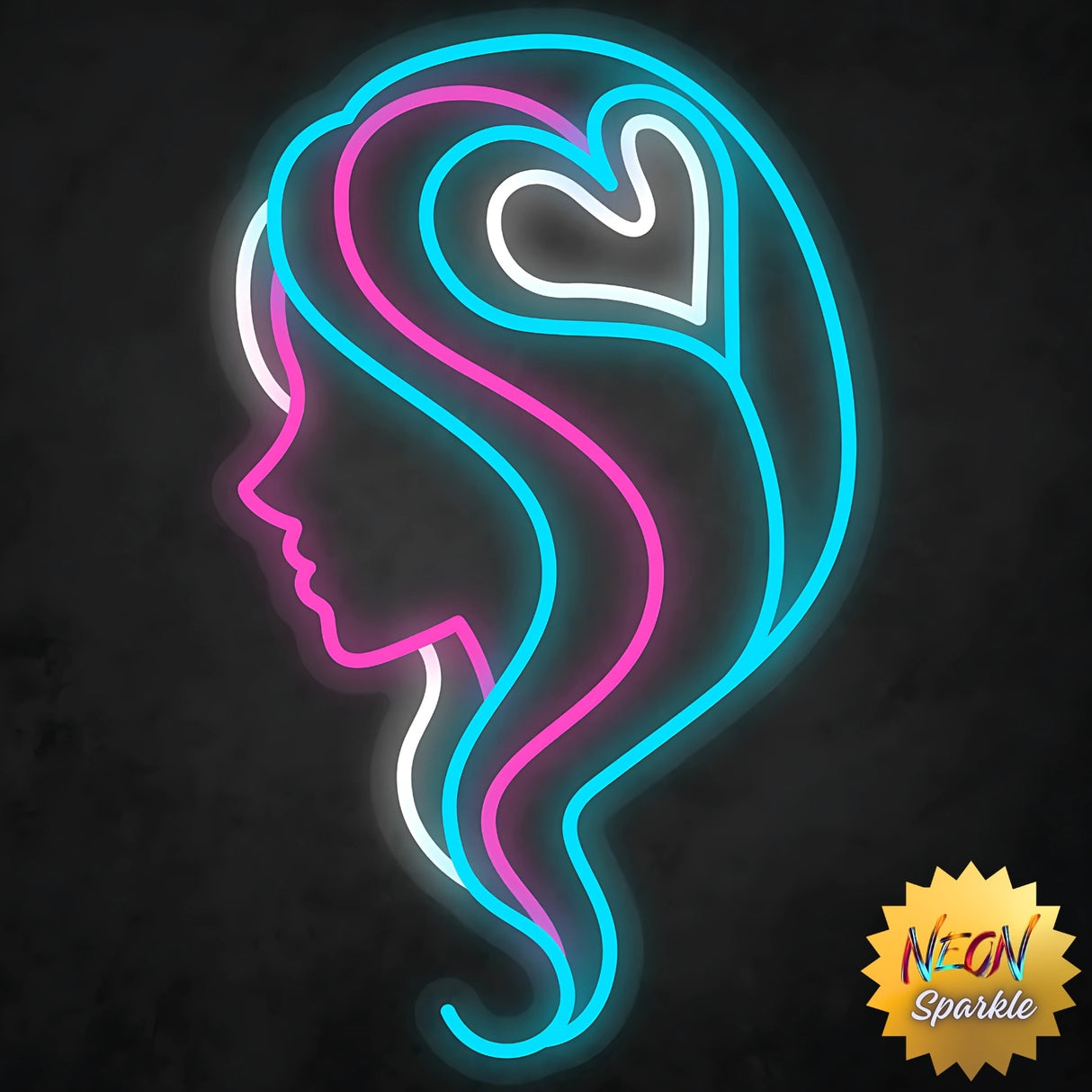 Face Neon Sign - Modern Minimalist LED Wall Light by Neon Sparkle