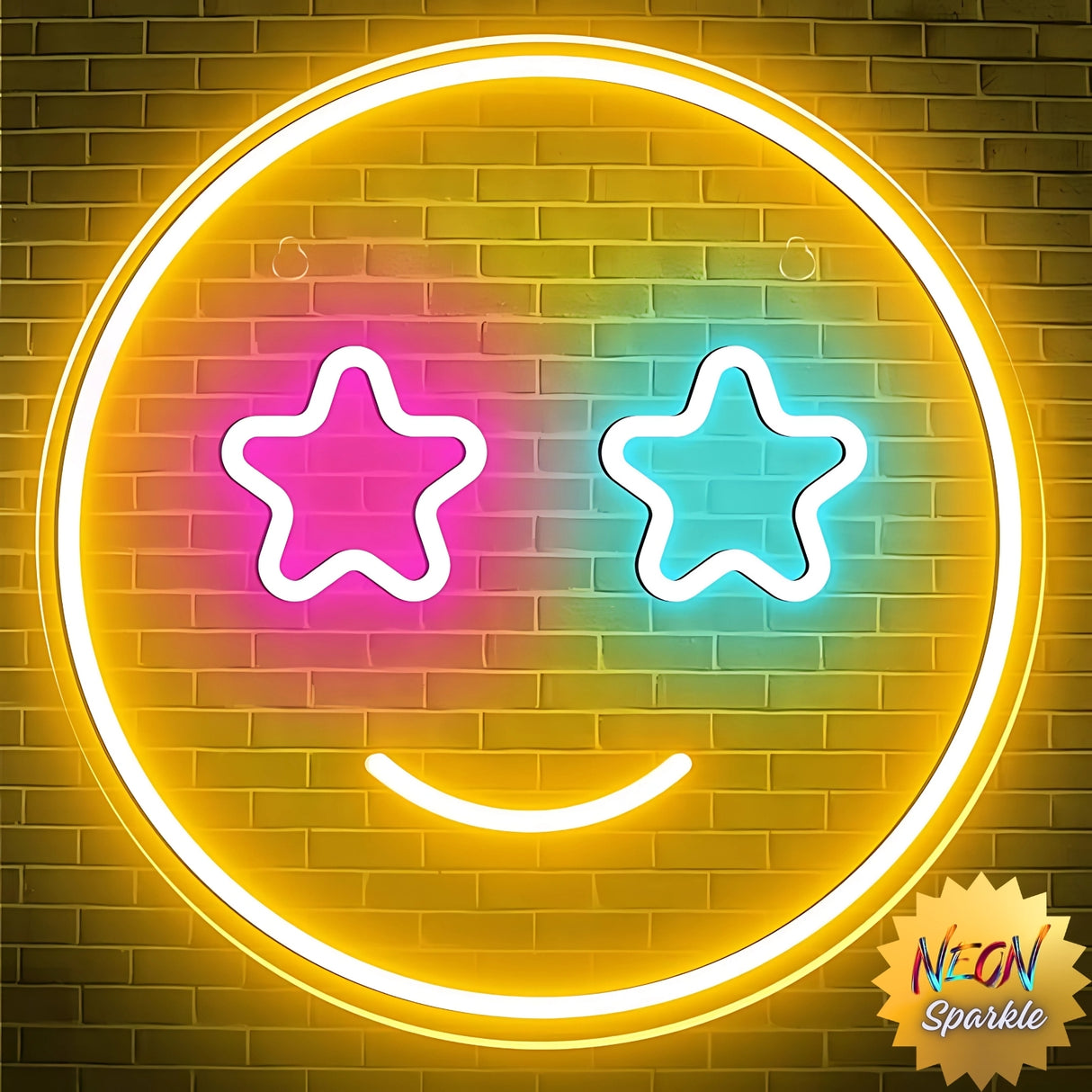 Star Smilie Neon Sign - Cute Aesthetic LED Light by Neon Sparkle