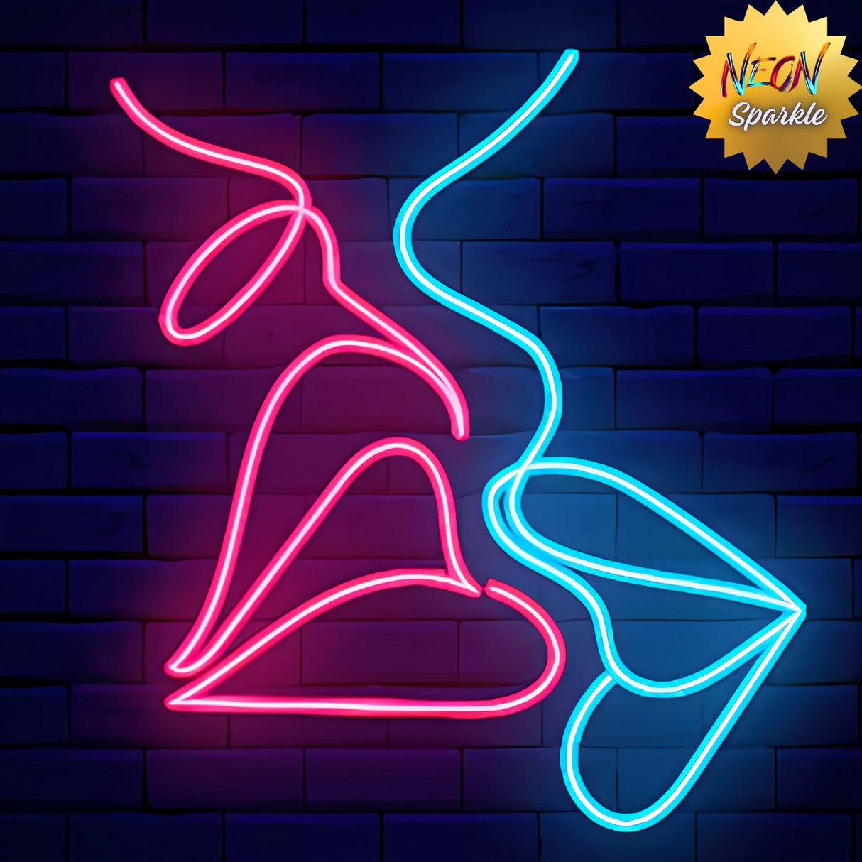 Kiss Neon Sign - Fun LED Wall Light by Neon Sparkle