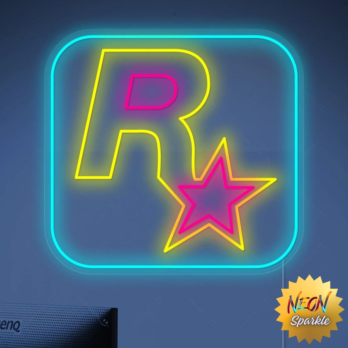 Rockstar Gaming Neon Sign - LED Wall Light for Gamers by Neon Sparkle