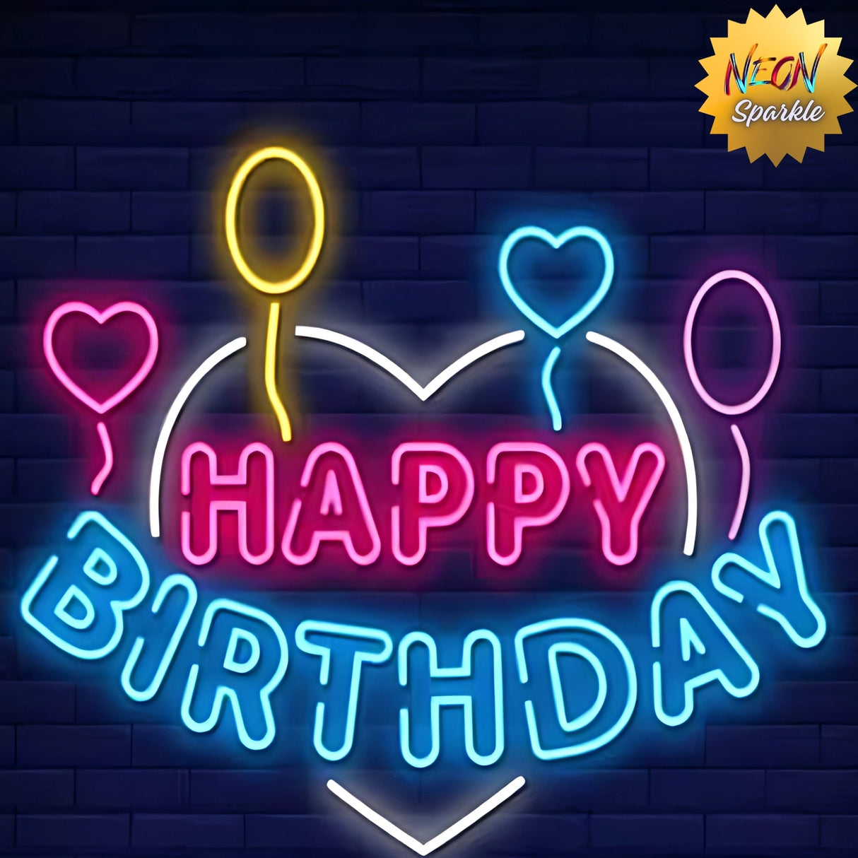Happy Birthday Neon Sign - Festive LED Party Decor by Neon Sparkle