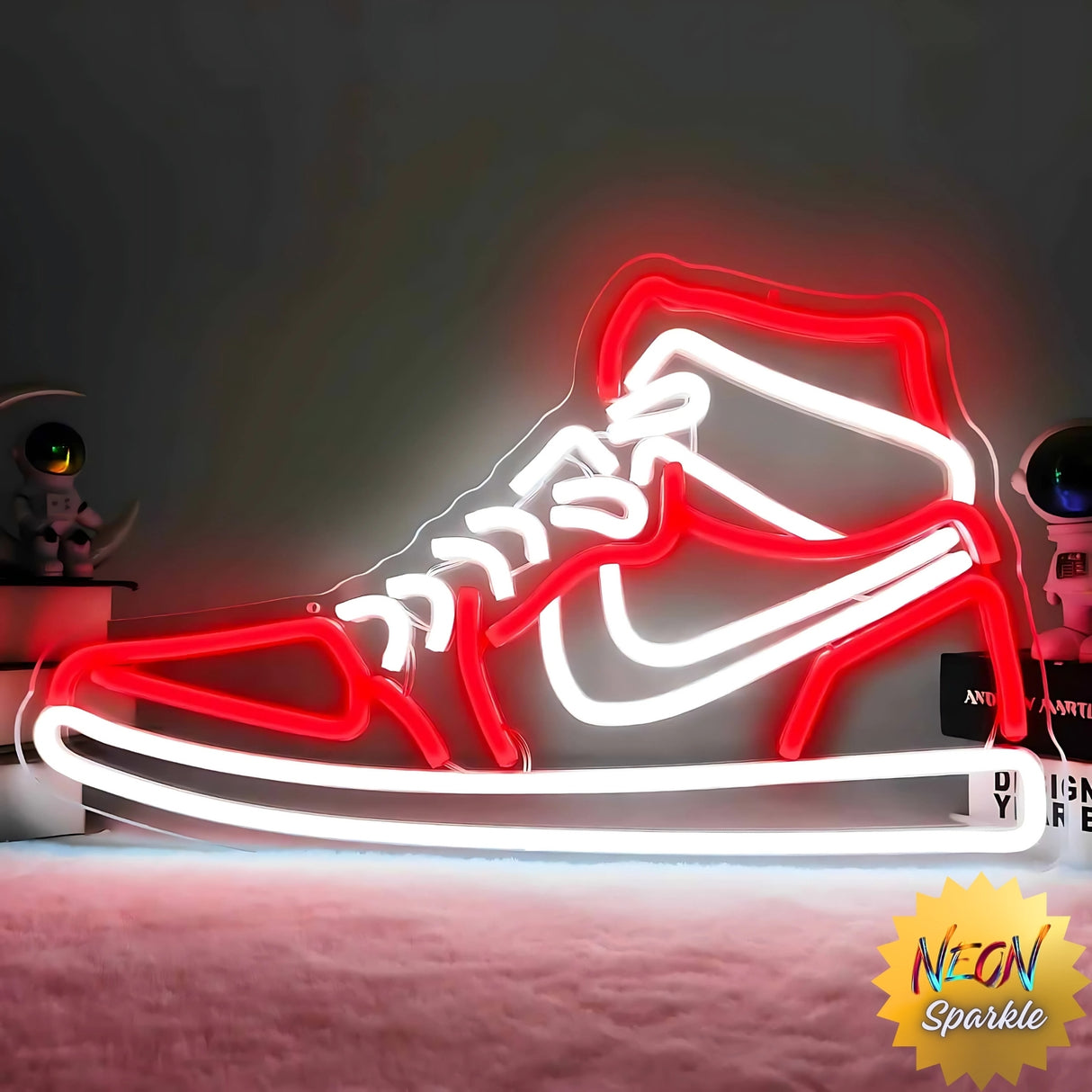 Air Jordan Sneaker Neon Sign - LED Wall Light by Neon Sparkle