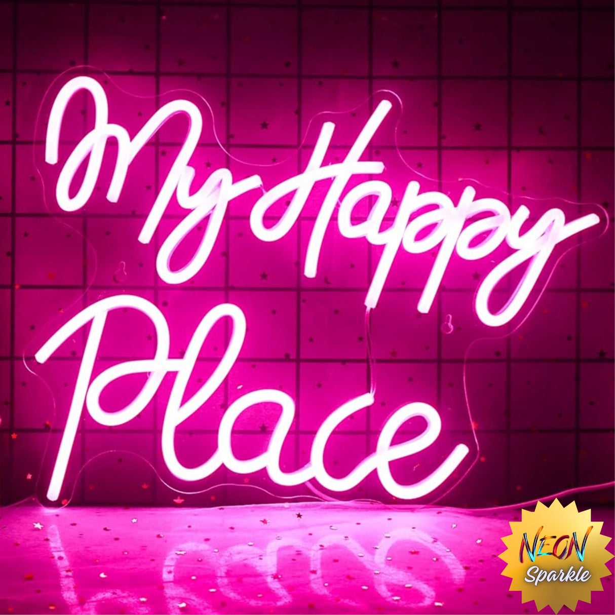My Happy Place Neon Sign - LED Wall Decor by Neon Sparkle