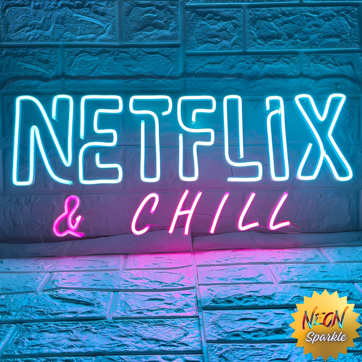 Netflix & Chill Neon Sign - Fun LED Wall Light by Neon Sparkle