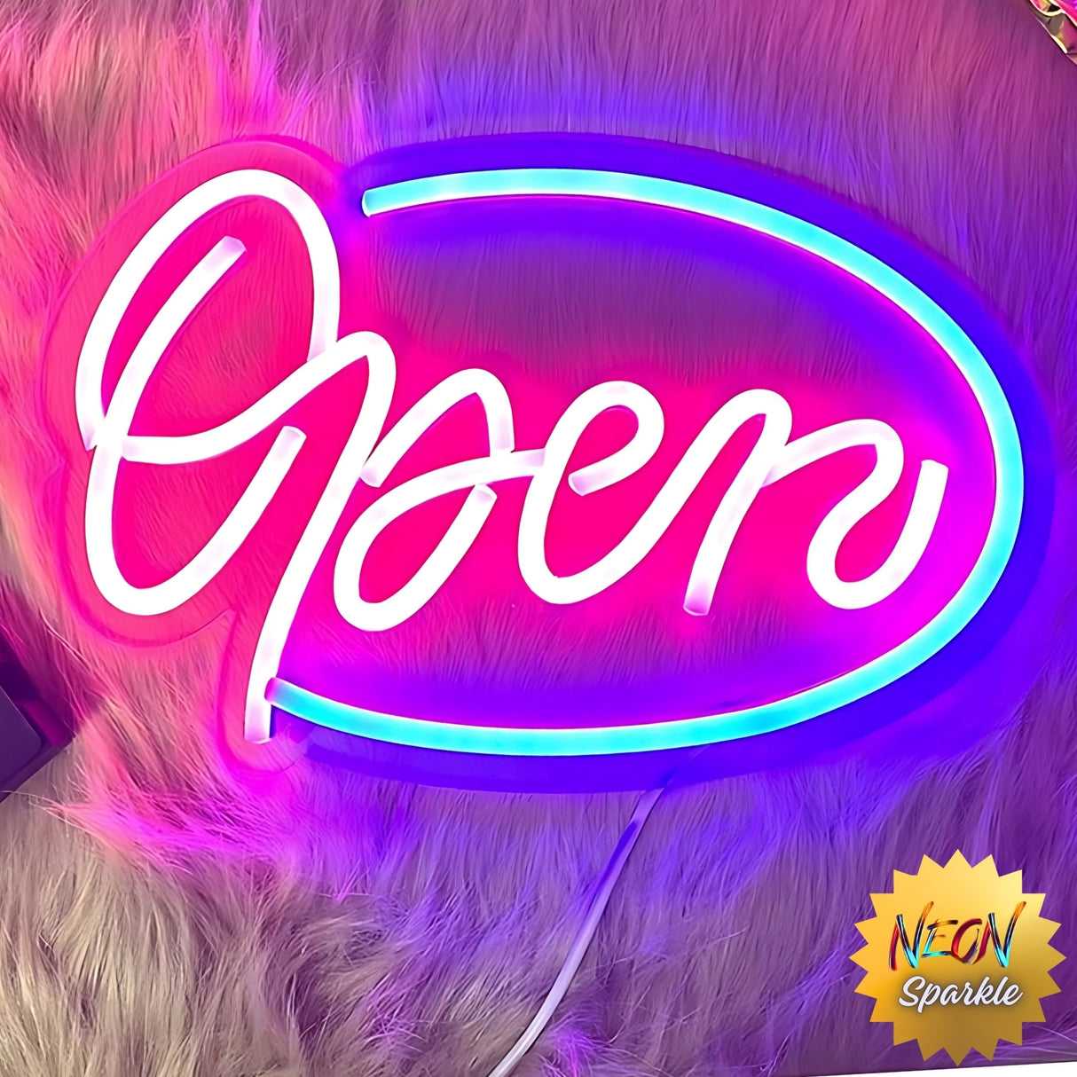 Open Neon Sign - Bright LED Business Display Light by Neon Sparkle