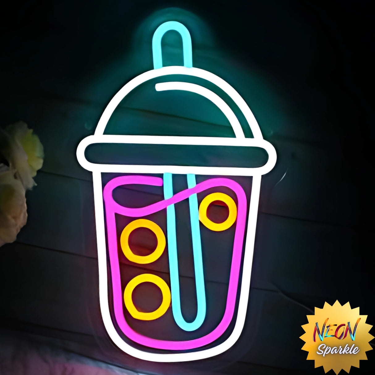 Shake Neon Sign - Retro LED Milkshake Wall Light by Neon Sparkle