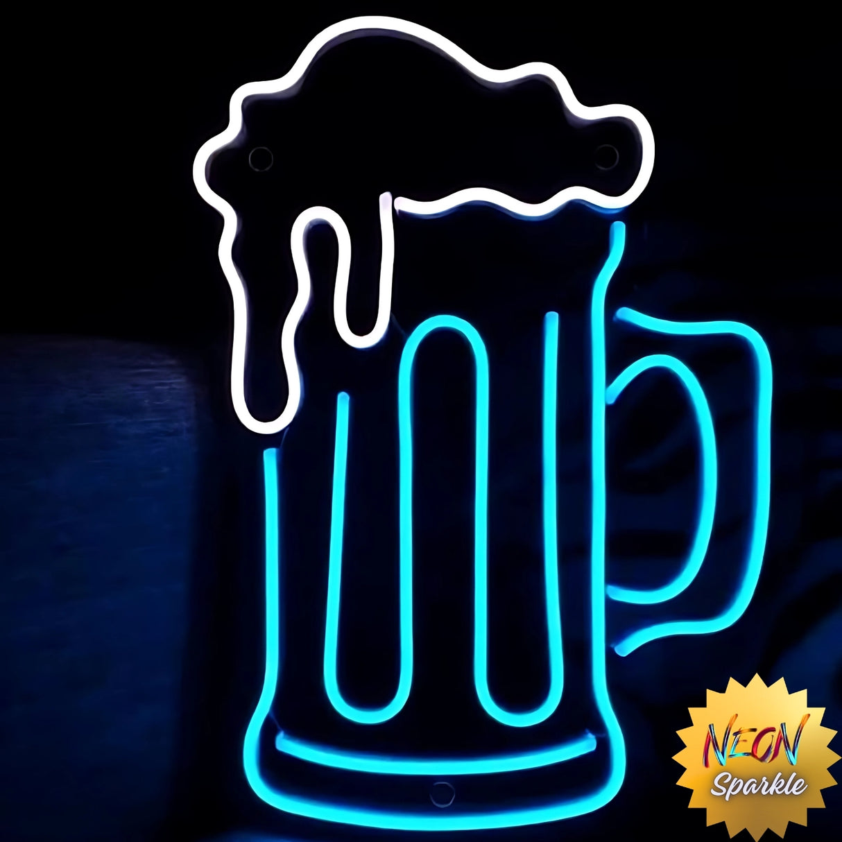 Beer Mug Neon Sign - LED Bar Wall Light Decor by Neon Sparkle