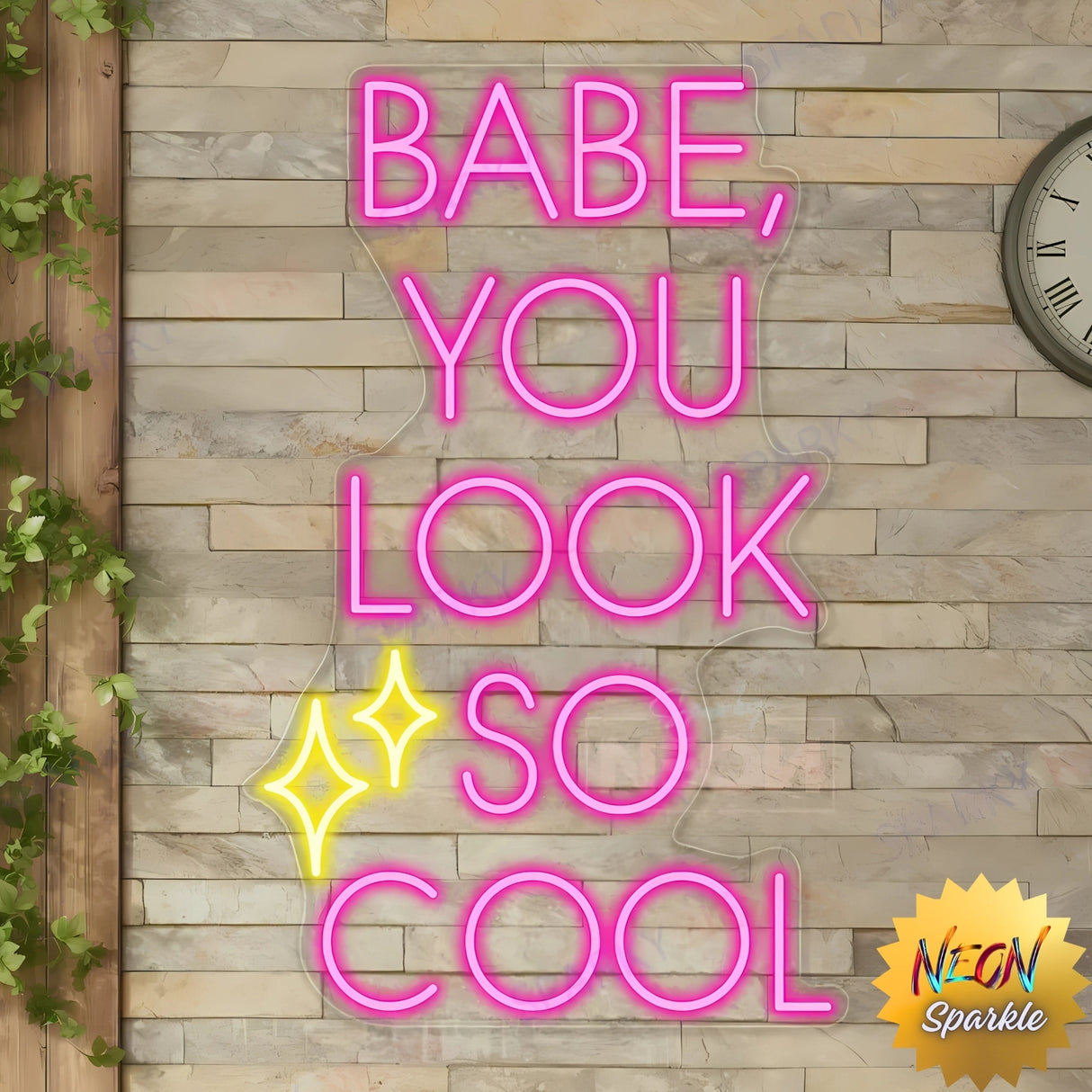 Babe You Look So Cool Neon Sign - Aesthetic LED Wall Light Decor