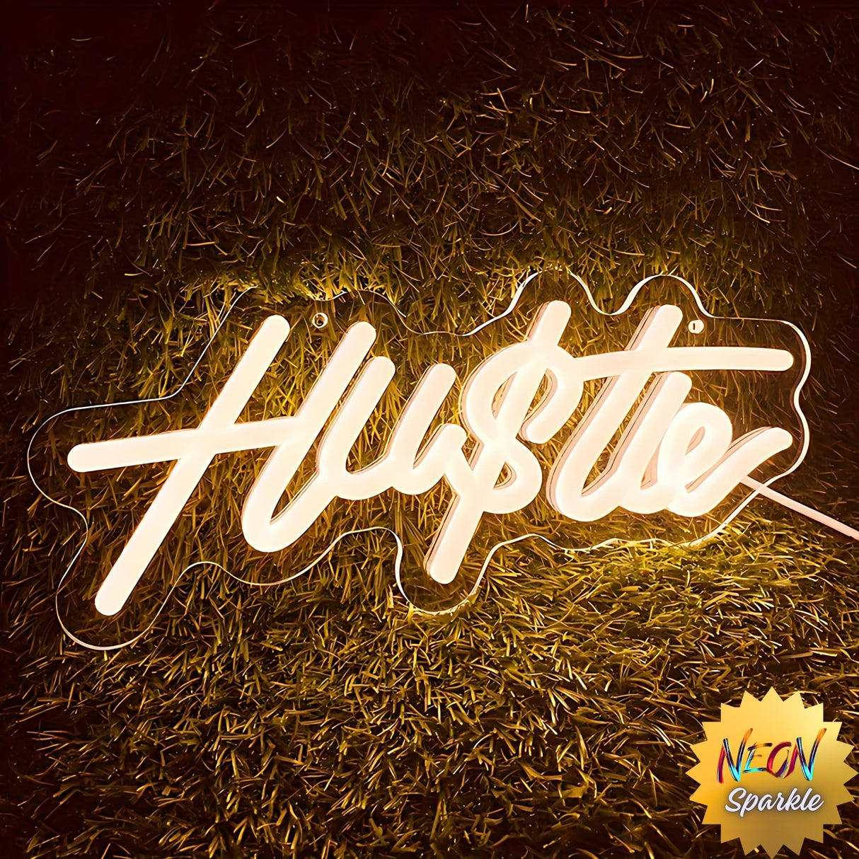 Hustle Neon Sign - Motivational LED Wall Light by Neon Sparkle