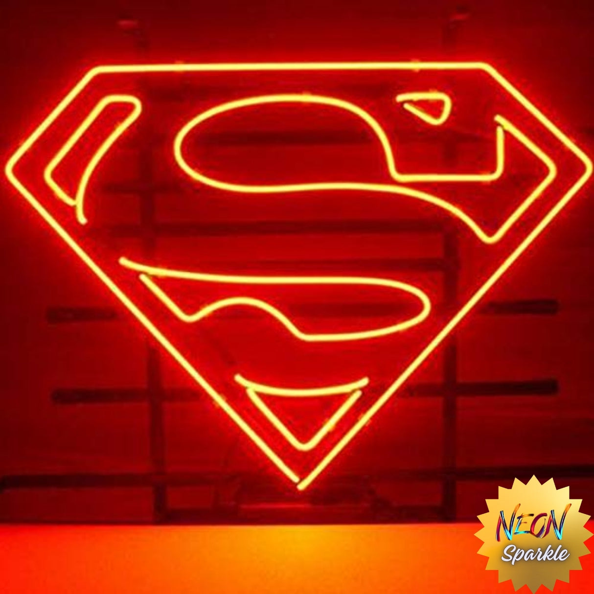 Superman Logo Neon Sign - LED Wall Light for Hero Fans by Neon Sparkle