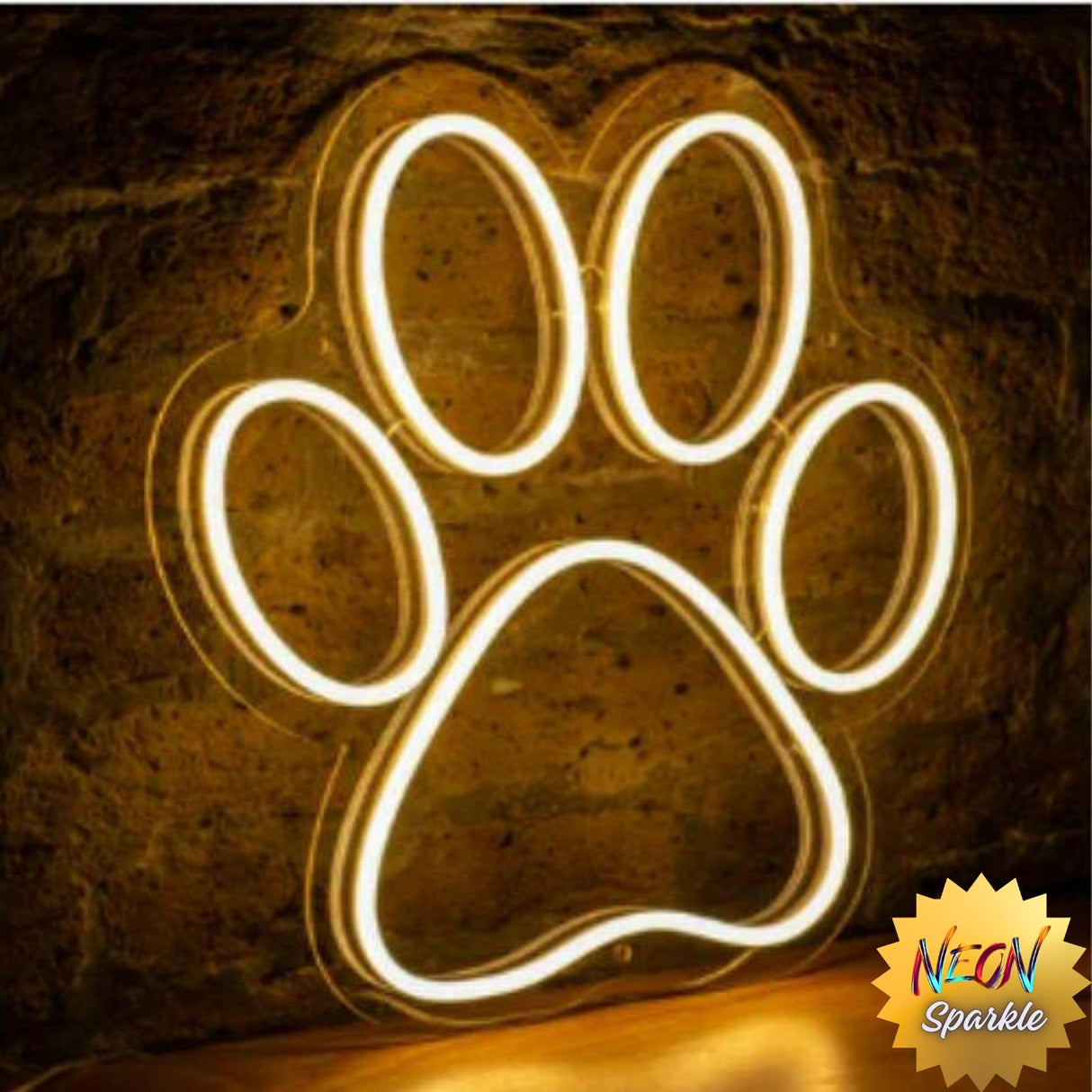 Paw Neon Sign - Cute LED Wall Light for Pet Lovers by Neon Sparkle