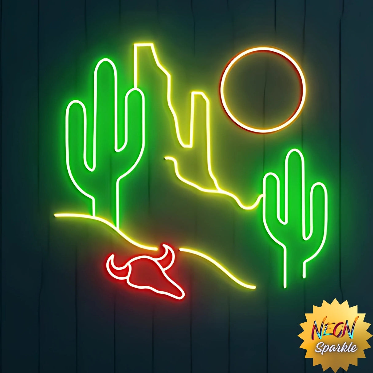 Cactus Neon Light Sign - LED Wall Decor for Home & Room by Neon Sparkle
