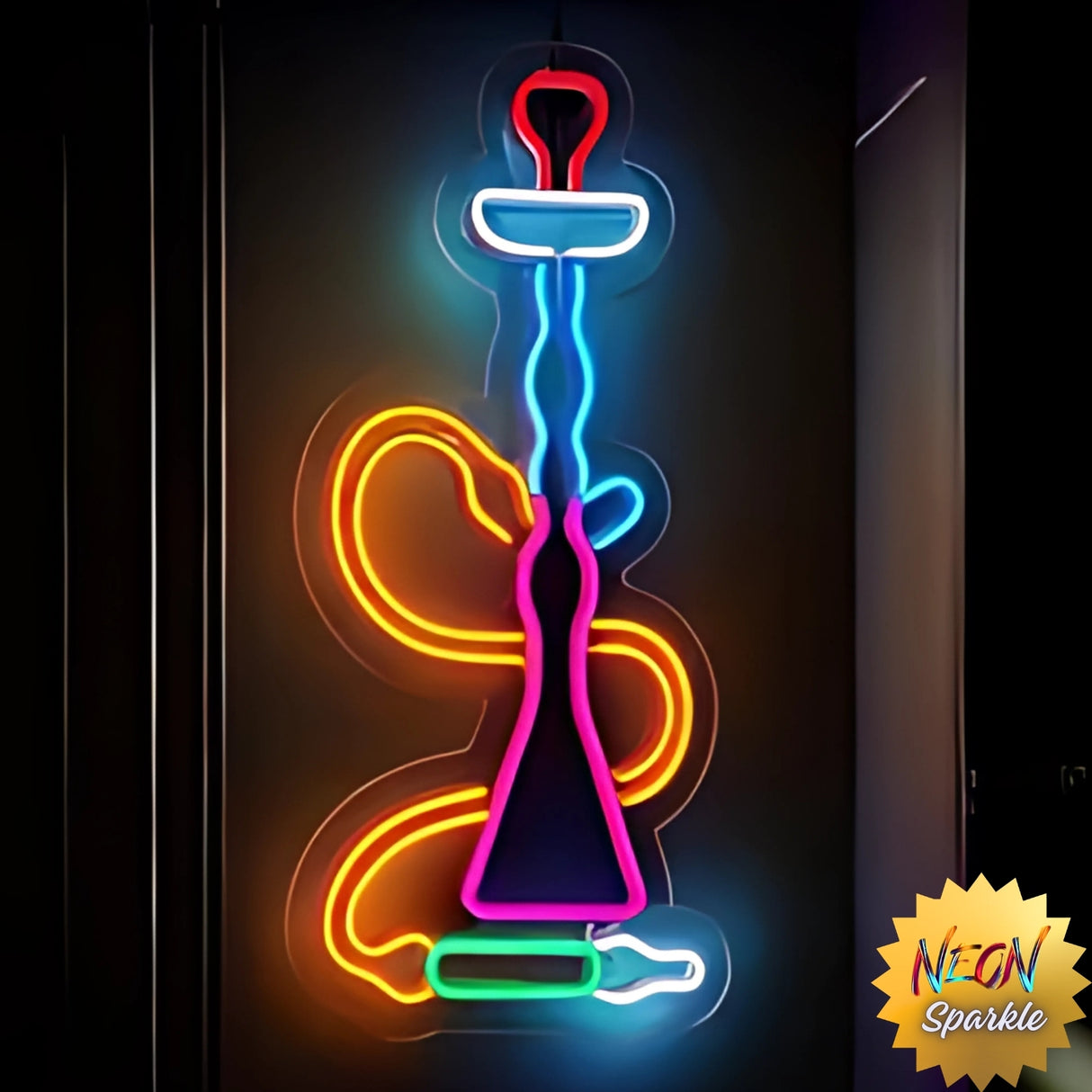Hookah Neon Sign - LED Wall Light for Lounge & Bar Decor by Neon Sparkle
