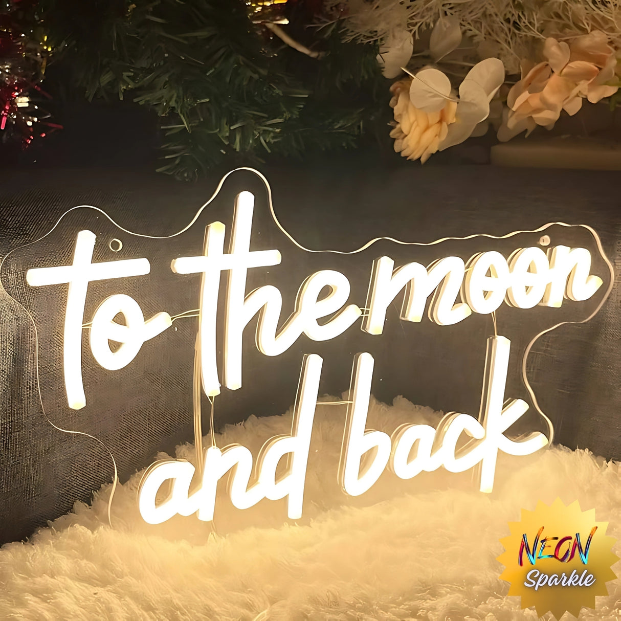 Love You to the Moon and Back Neon Sign - LED Wall Light by Neon Sparkle