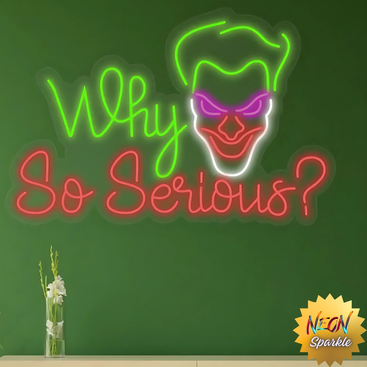 Why So Serious Neon Sign - LED Wall Light for Game Rooms by Neon Sparkle