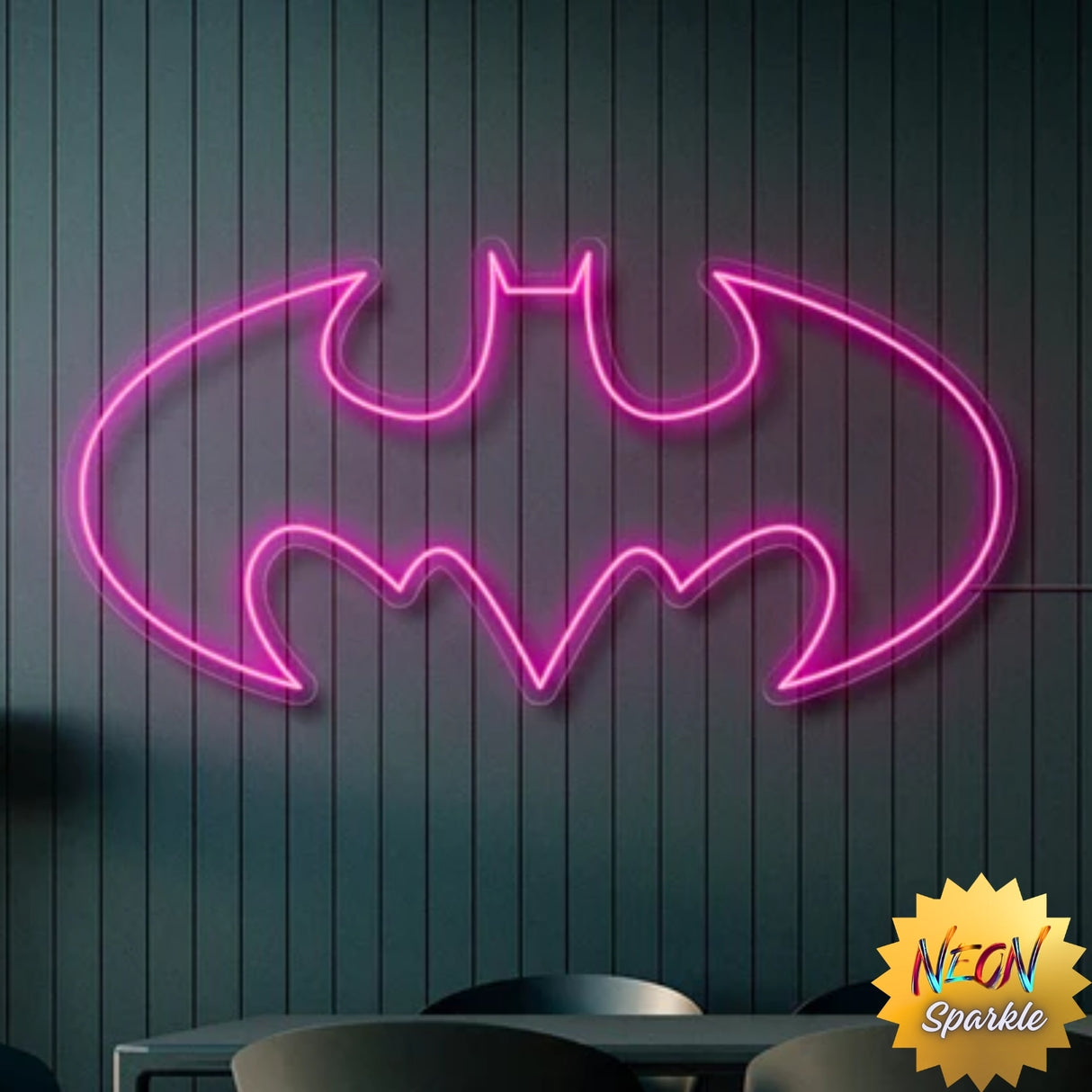 Batman Neon Sign - LED Wall Light for Superhero Decor by Neon Sparkle