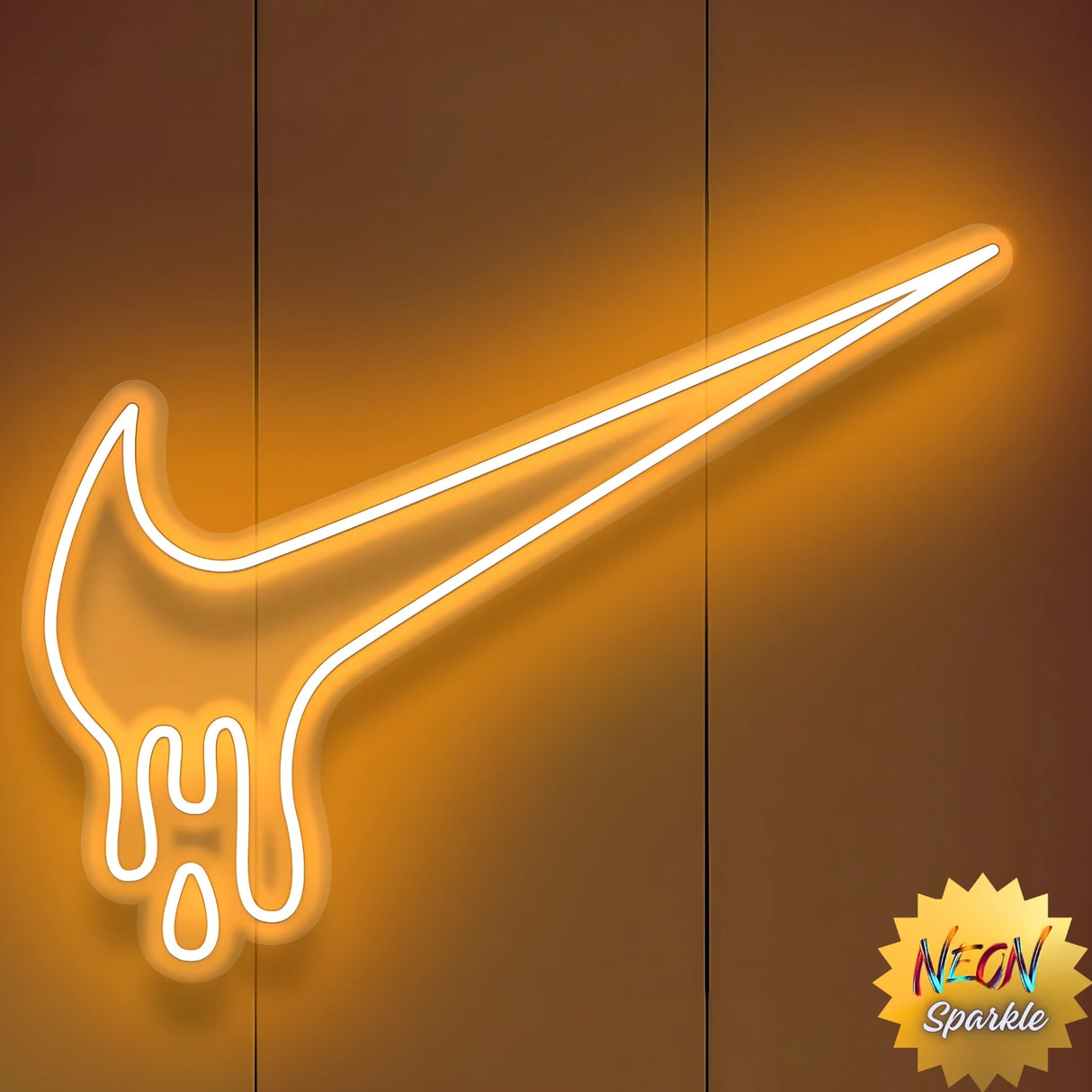 Dripping Nike Neon Sign - LED Wall Art for Sneakerheads by Neon Sparkle