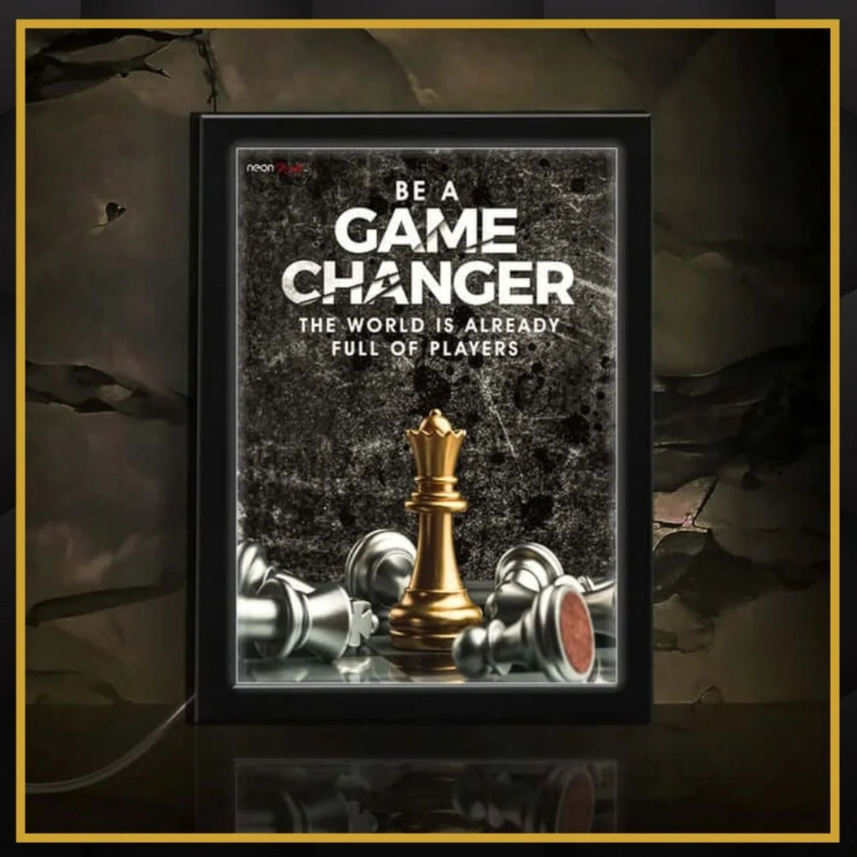 Be a Game Changer Motivational - Neon Frame