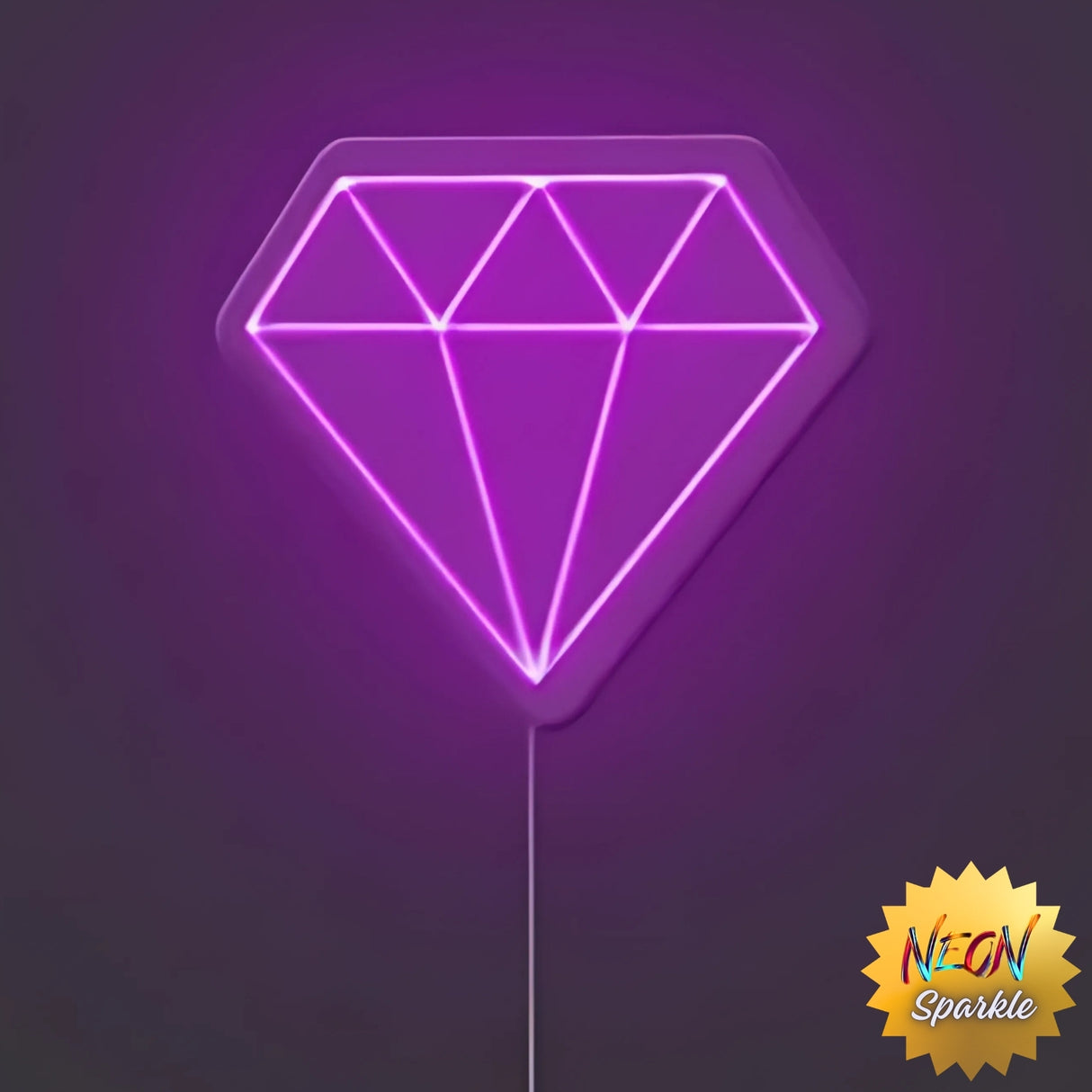 Diamond Neon Sign – Elegant LED Wall Decor Light by Neon Sparkle