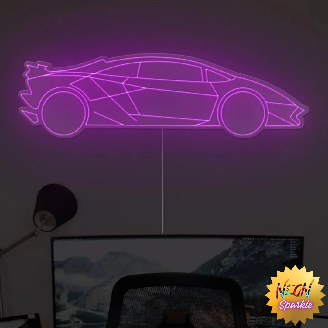 Lamborghini Car Neon Sign - Luxurious LED Auto Decor by Neon Sparkle