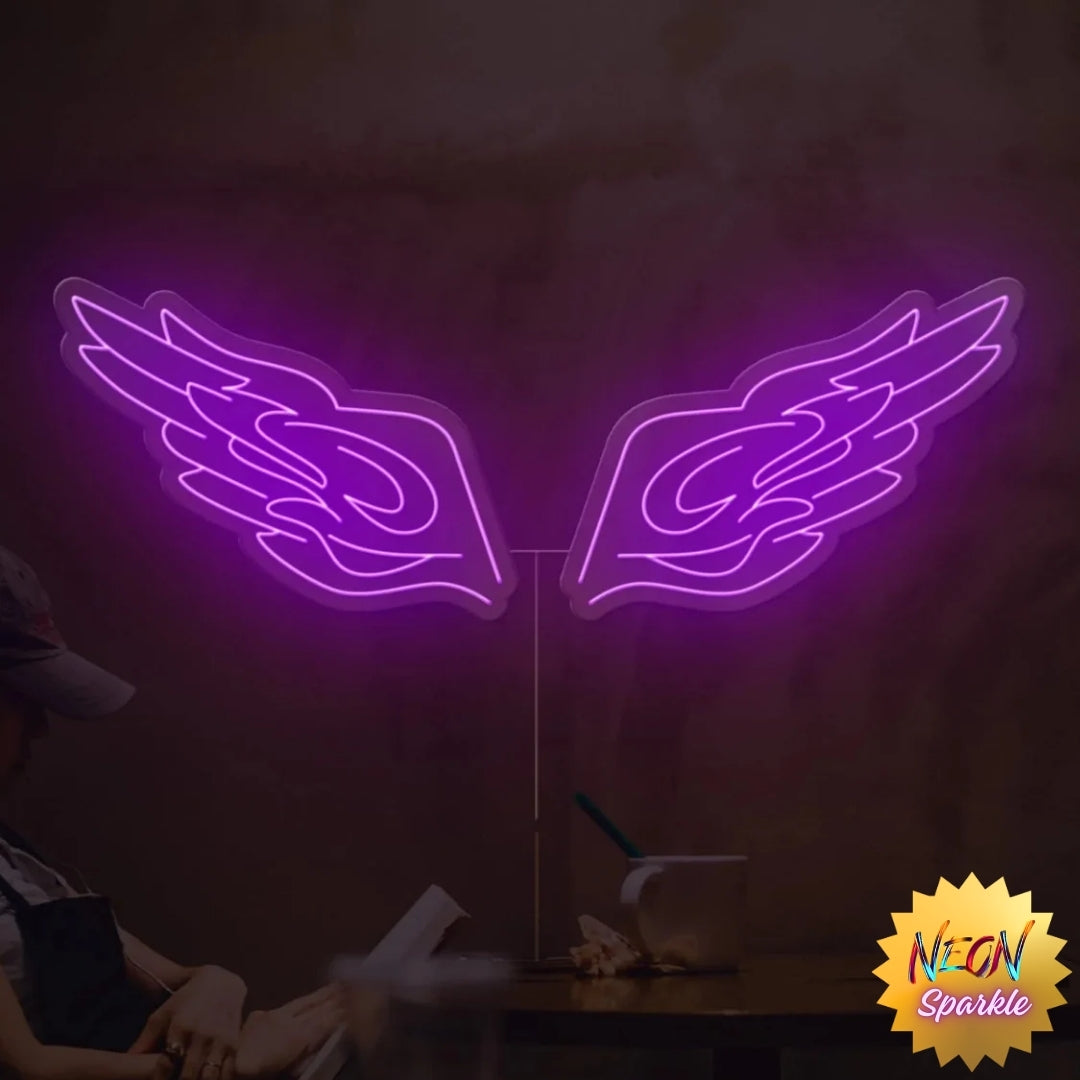 Icy Wings Neon Sign - Cool LED Aesthetic Decor by Neon Sparkle