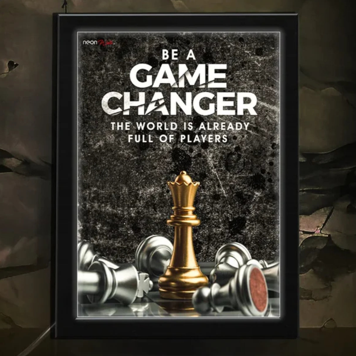 Be a Game Changer Motivational | Inspirational | Neon Frame