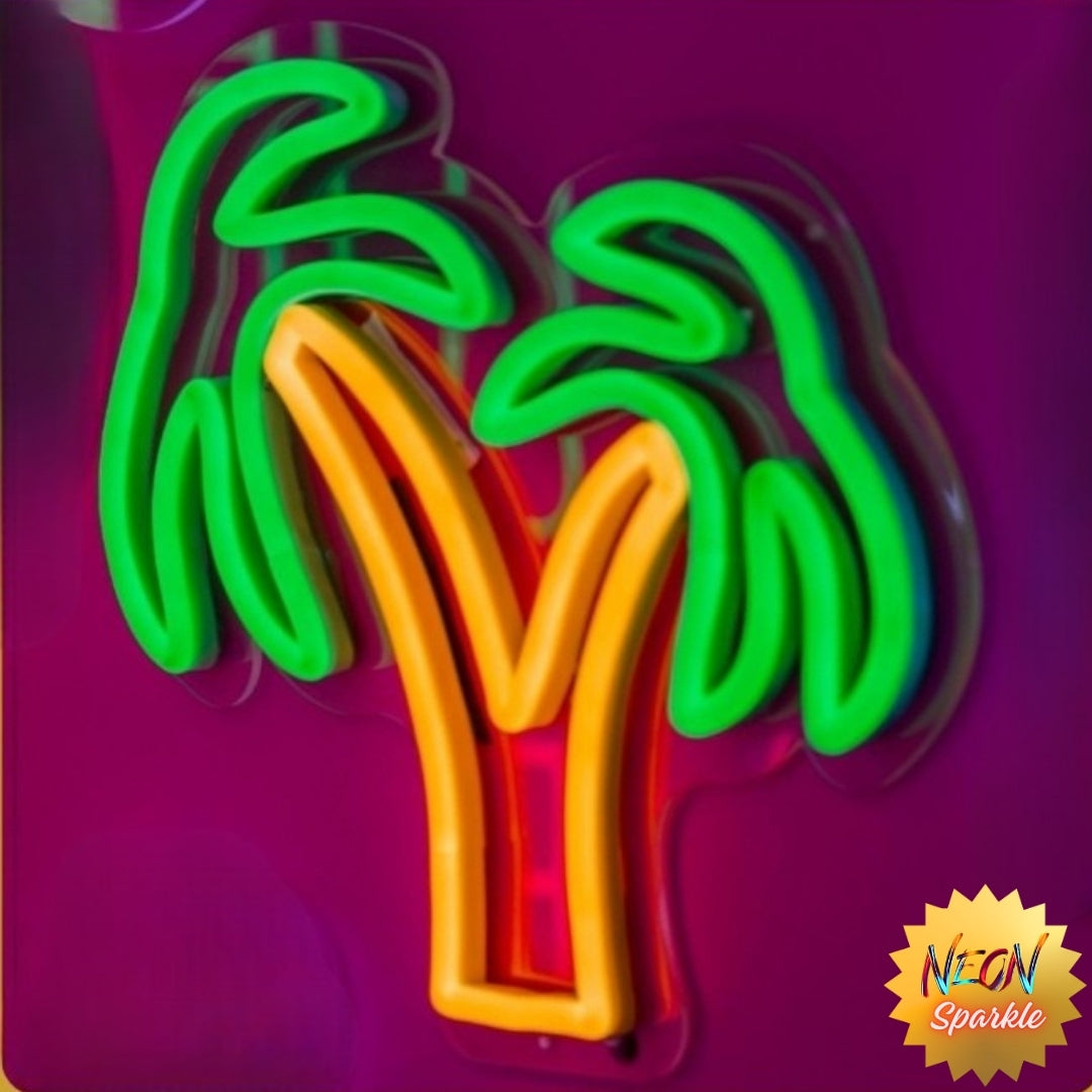 Palm Tree Neon Light – Tropical LED Wall Decor by Neon Sparkle