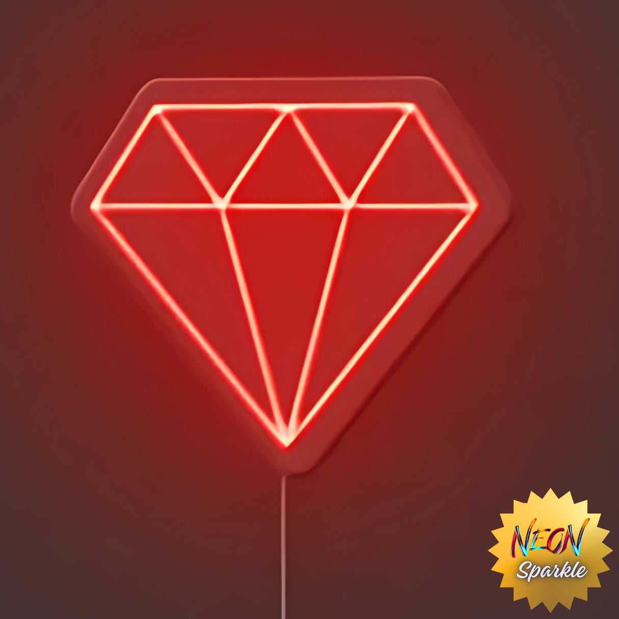 Diamond Neon Sign – Elegant LED Wall Decor Light by Neon Sparkle