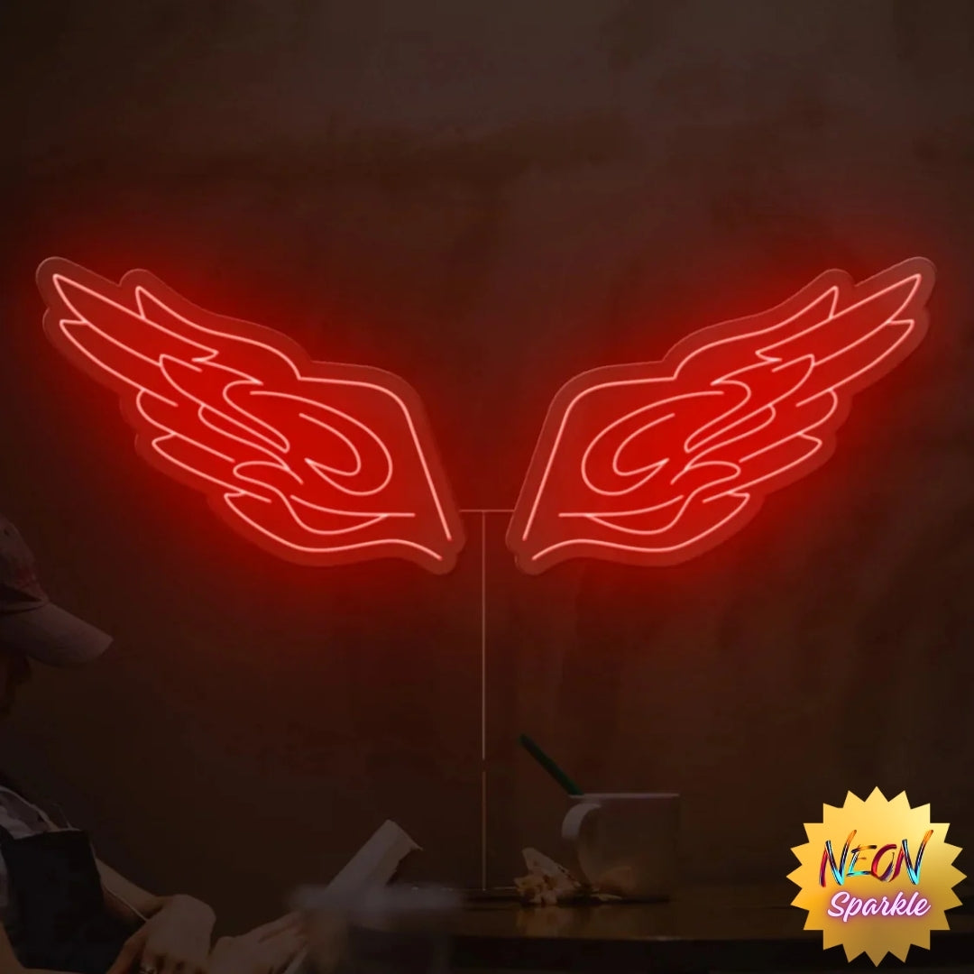 Icy Wings Neon Sign - Cool LED Aesthetic Decor by Neon Sparkle