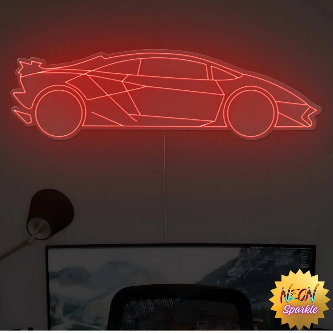 Lamborghini Car Neon Sign - Luxurious LED Auto Decor by Neon Sparkle