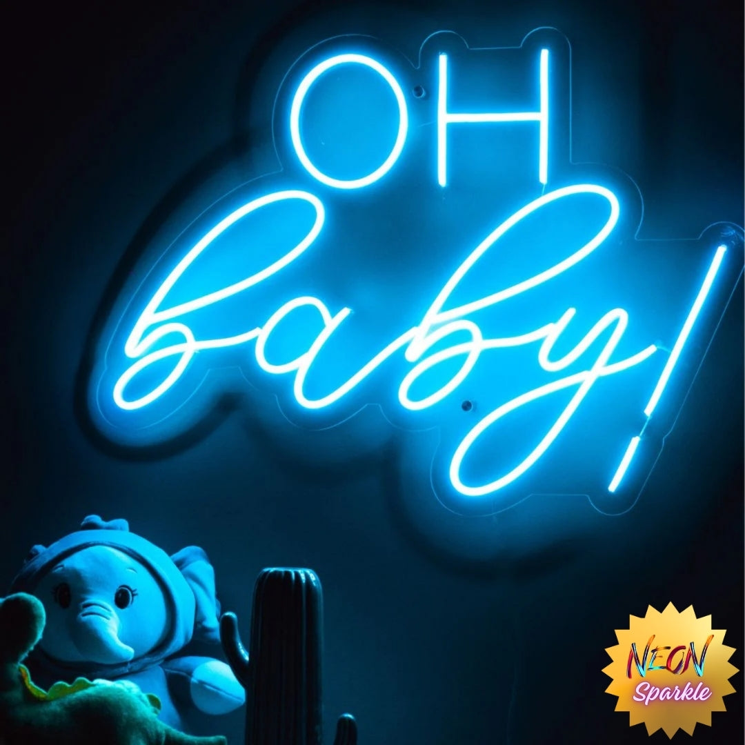 Oh Baby! Neon Sign - Custom Neon Sign Baby Shower & Nursery Light by Neon Sparkle
