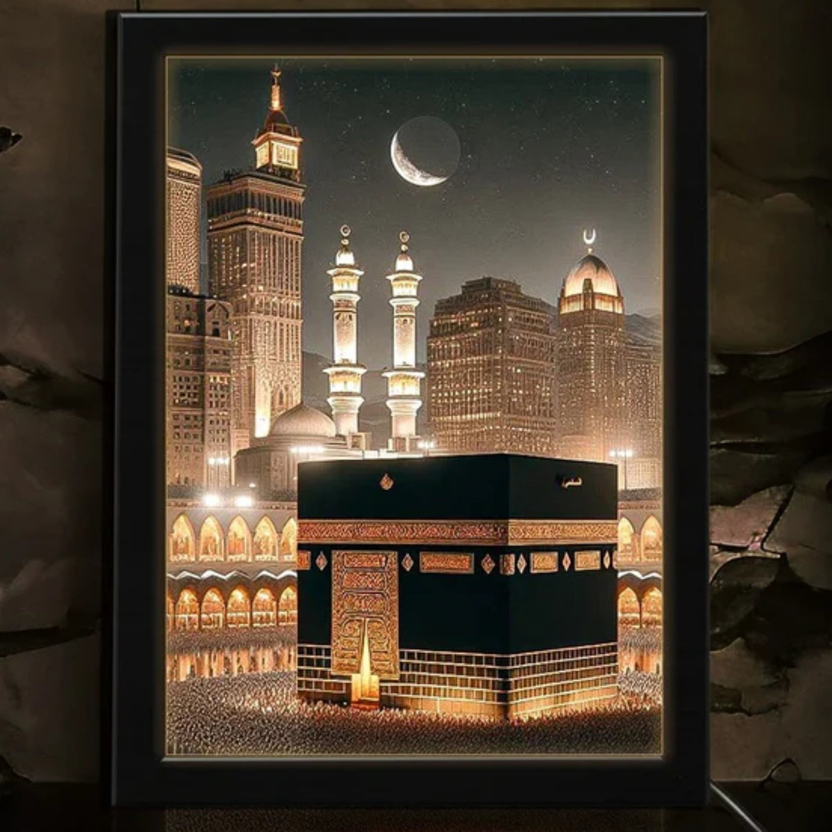 Kaaba Islamic Light Frame - Poster Neon Light Box