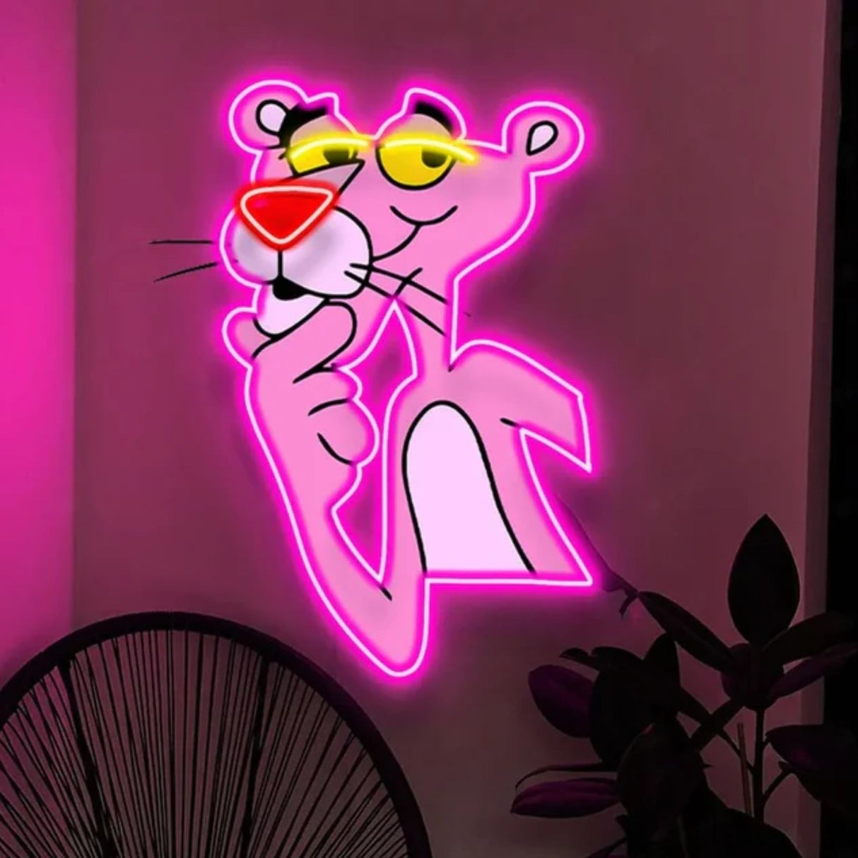 Vintage Pink Panther UV Neon Sign Add Retro Charm with a Funky Glow!