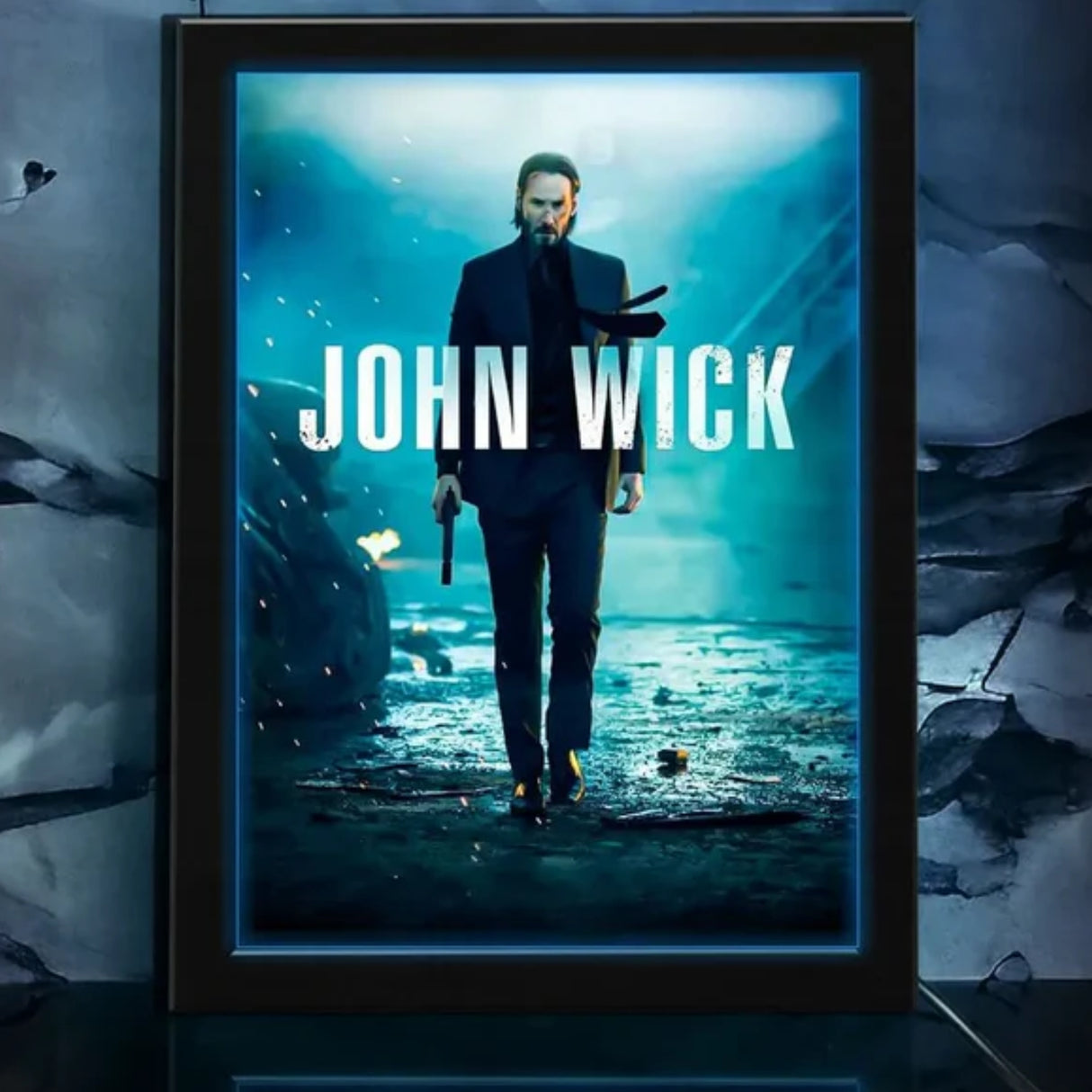 John Wick Action Movie Poster - Poster Neon Light Box