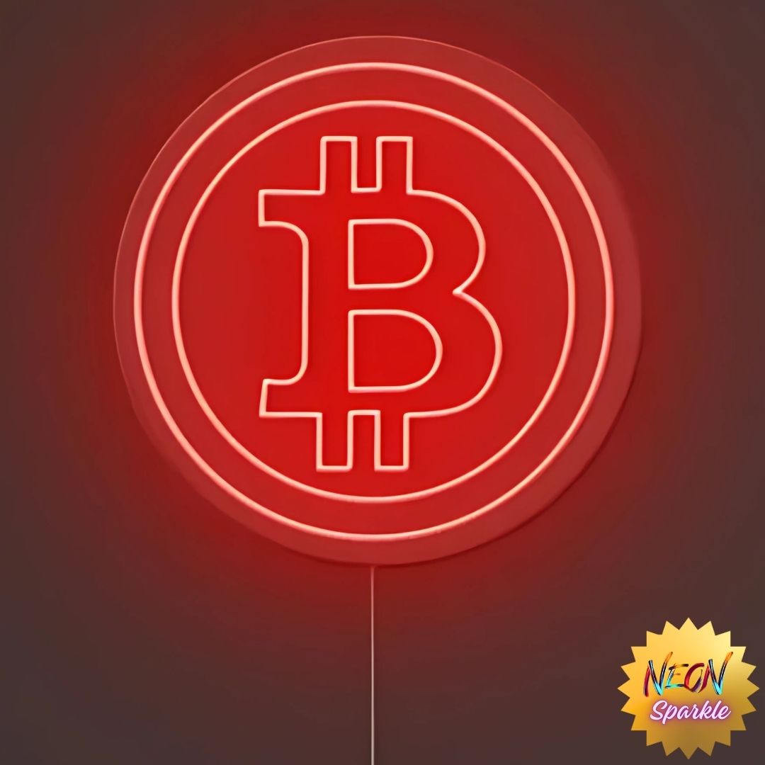 Bitcoin Neon Sign - Bold Cryptocurrency LED Decor by Neon Sparkle