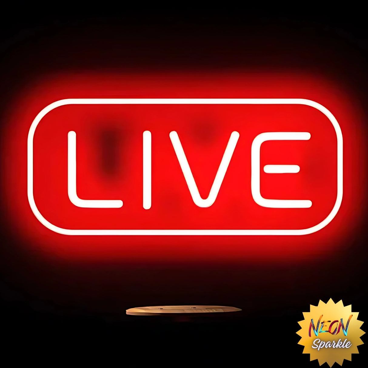 LIVE Neon Sign – LED Wall Light for Streaming & Decor by Neon Sparkle