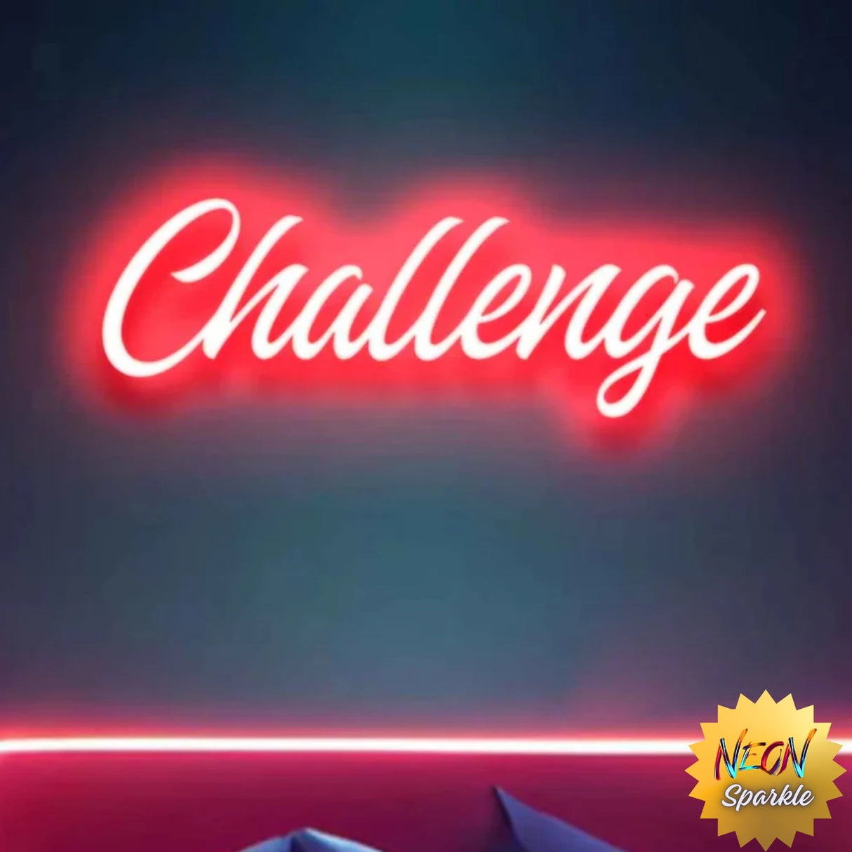 Challenge" Neon Sign – Motivational LED Wall Light by Neon Sparkle